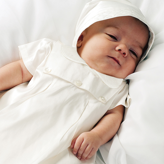 Sarah Louise Christening Gown, Slip & Hat - 1177